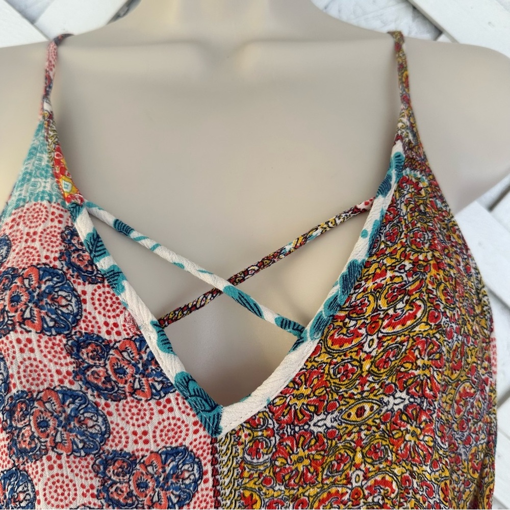 Umgee Crinkled Patchwork Multi Print Maxi Dress S… - image 4